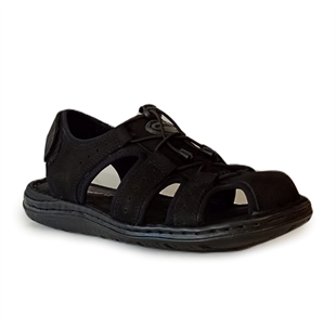 Dunlop Hakiki Deri Günlük Confort Sandalet Ayakkabı Siyah 1702