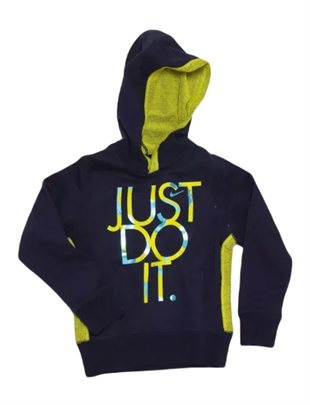 Nike Hoodie Just Do It Çocuk Lacivert Sarı Kapşonlu Sweatshirt 425426-451